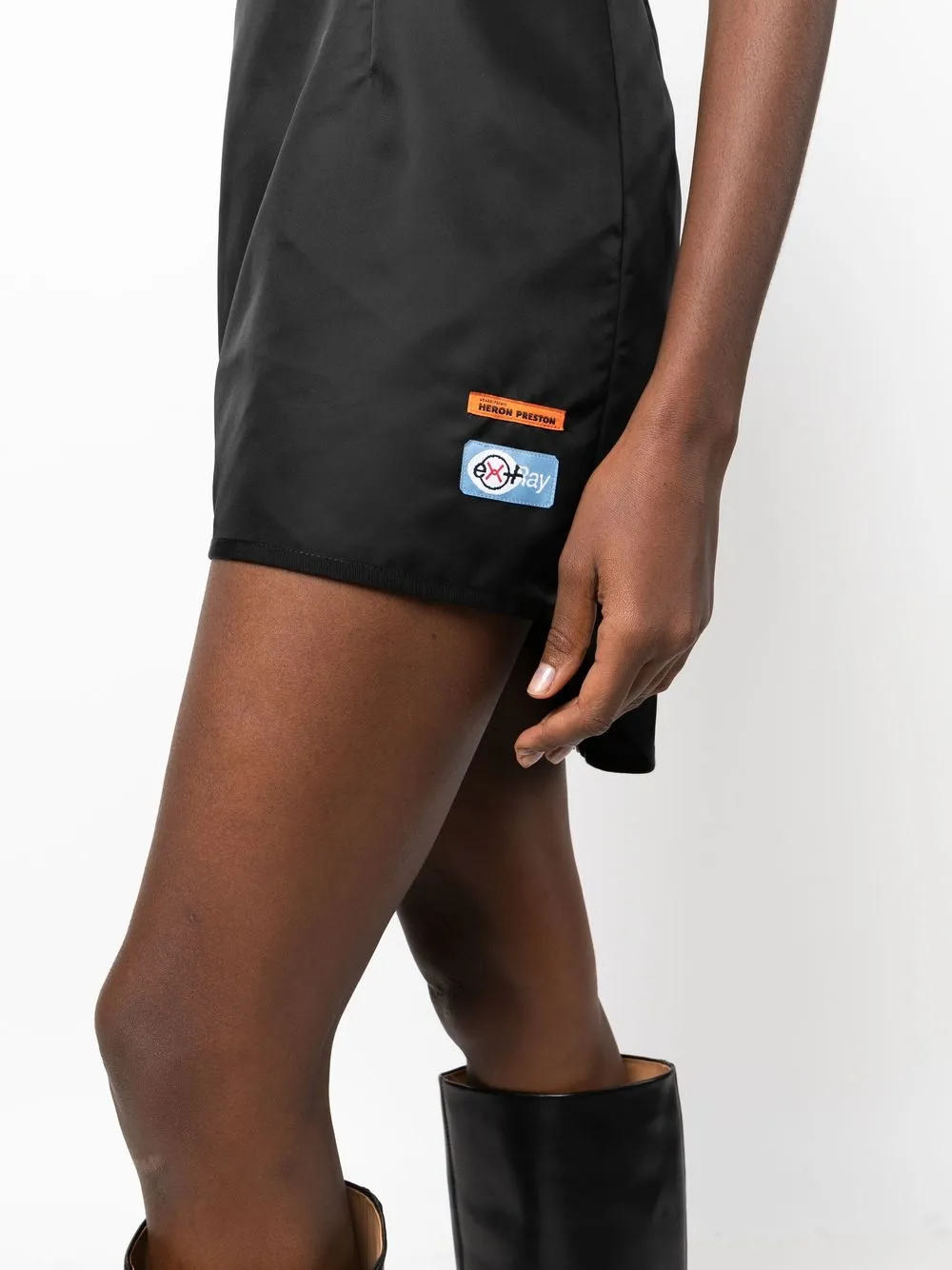 Heron Preston Ex-ray High-low Corset Minidress In Schwarz