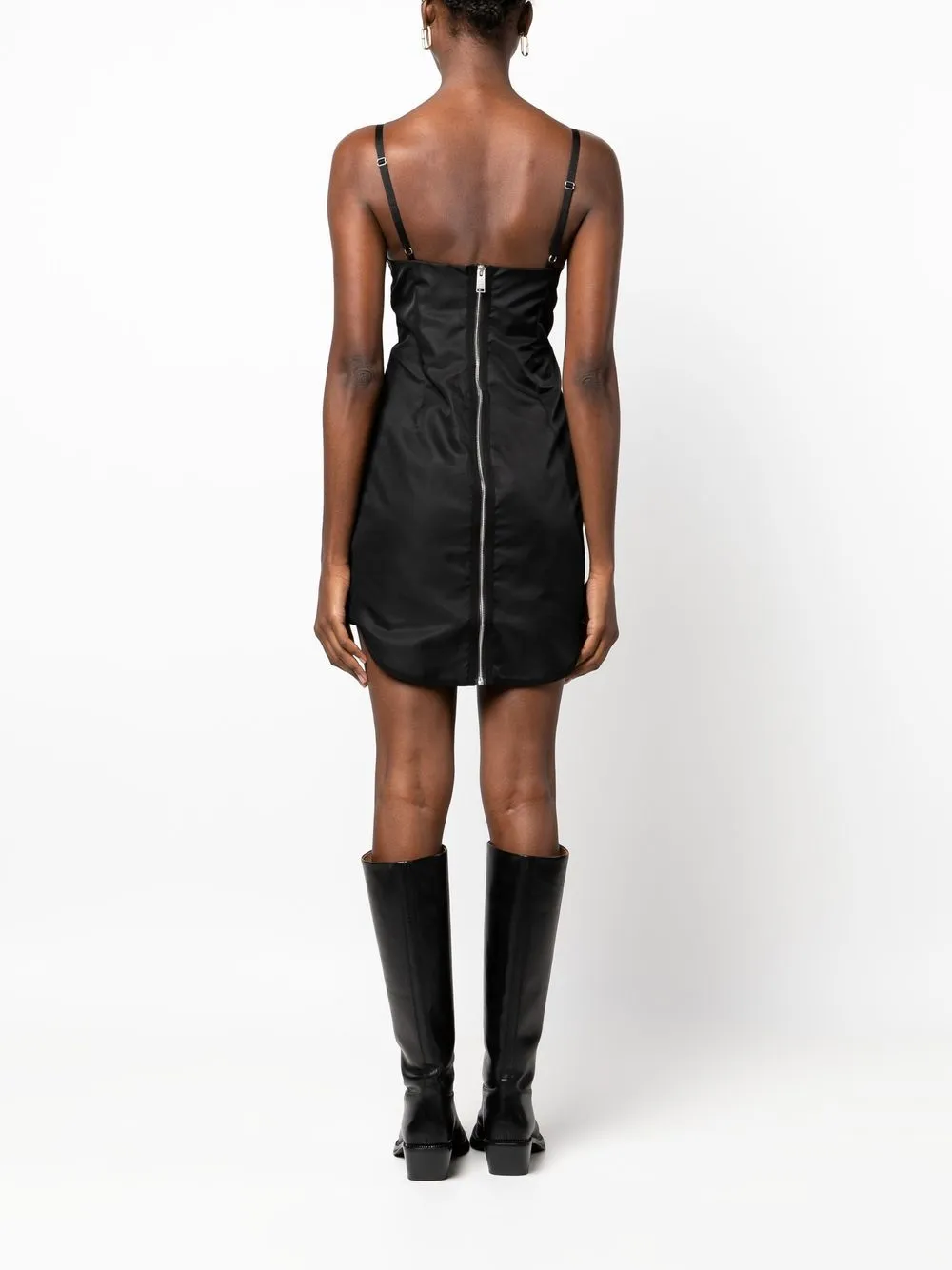 Heron Preston Ex-ray High-low Corset Minidress In Schwarz