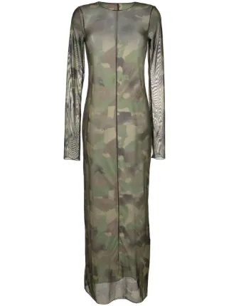 Army print shop maxi dress