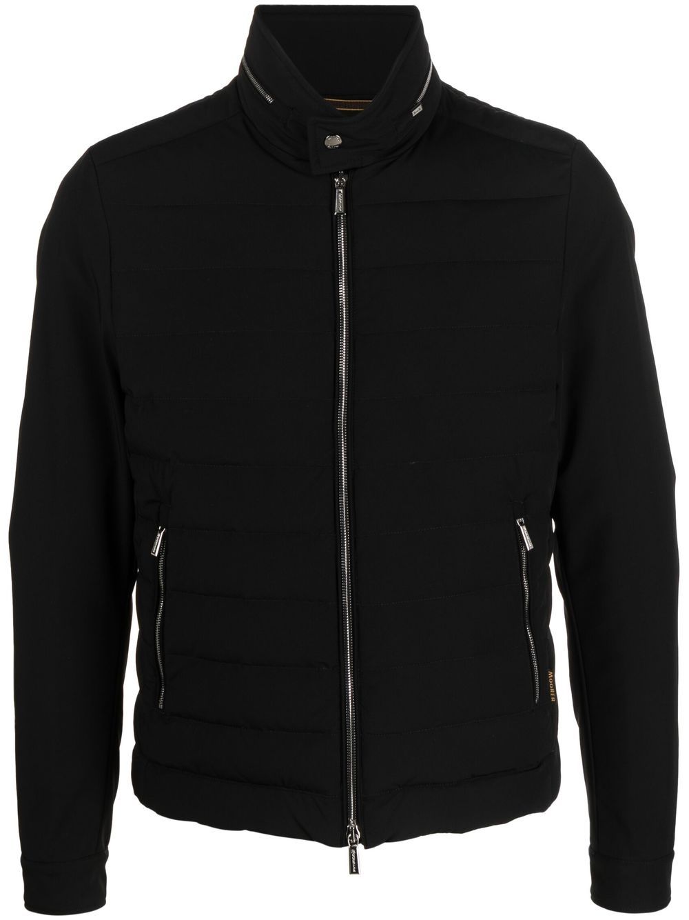 Moorer quilted-finish zip-up jacket - Black