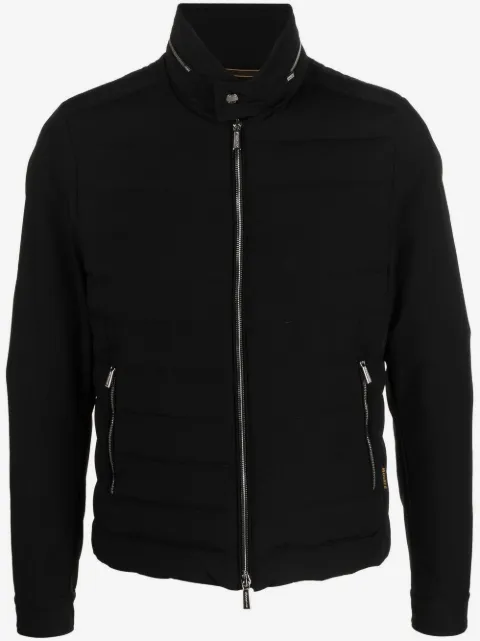 Moorer quilted-finish zip-up jacket