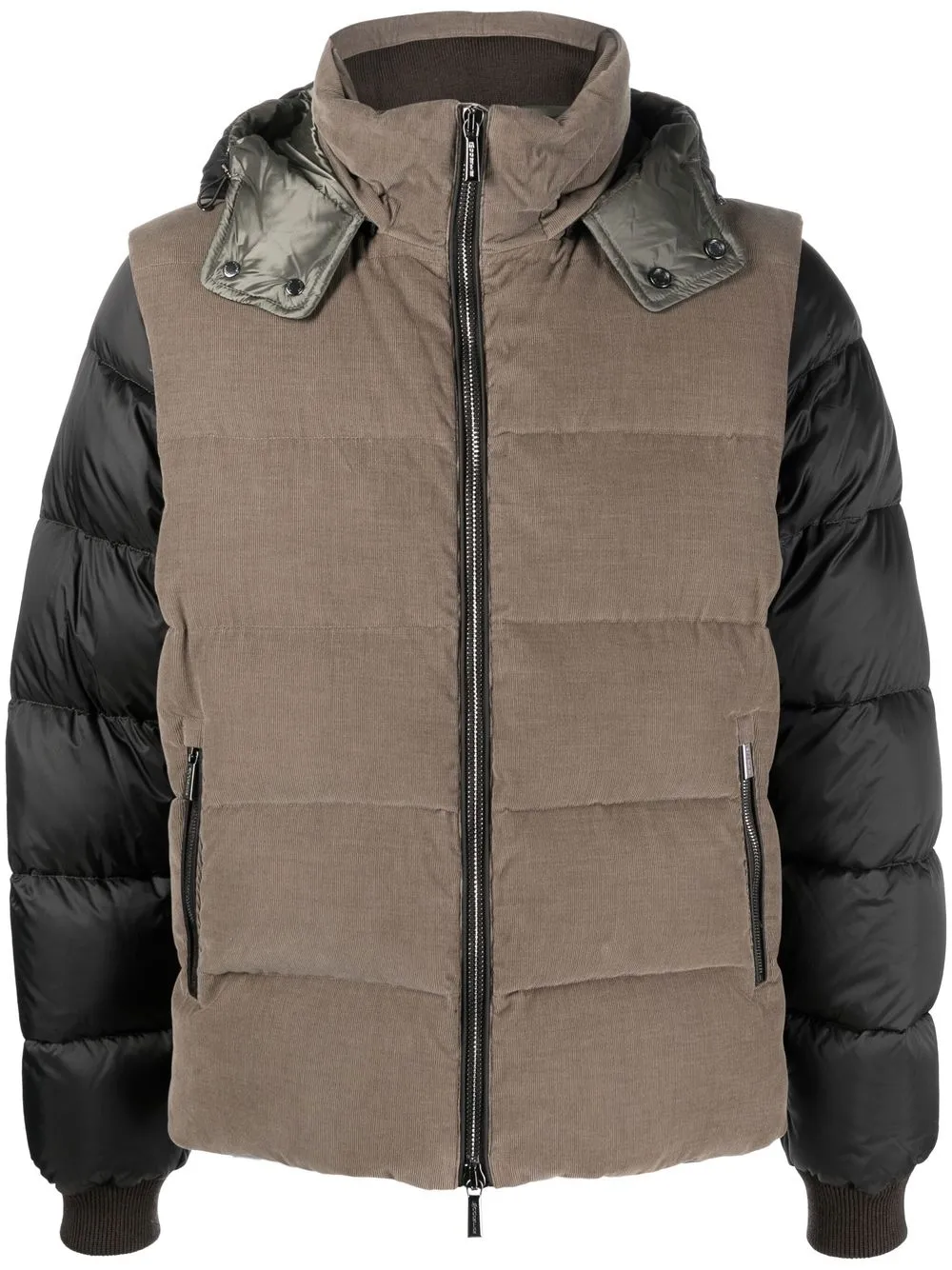 

Moorer contrasting-sleeves padded jacket - Neutrals
