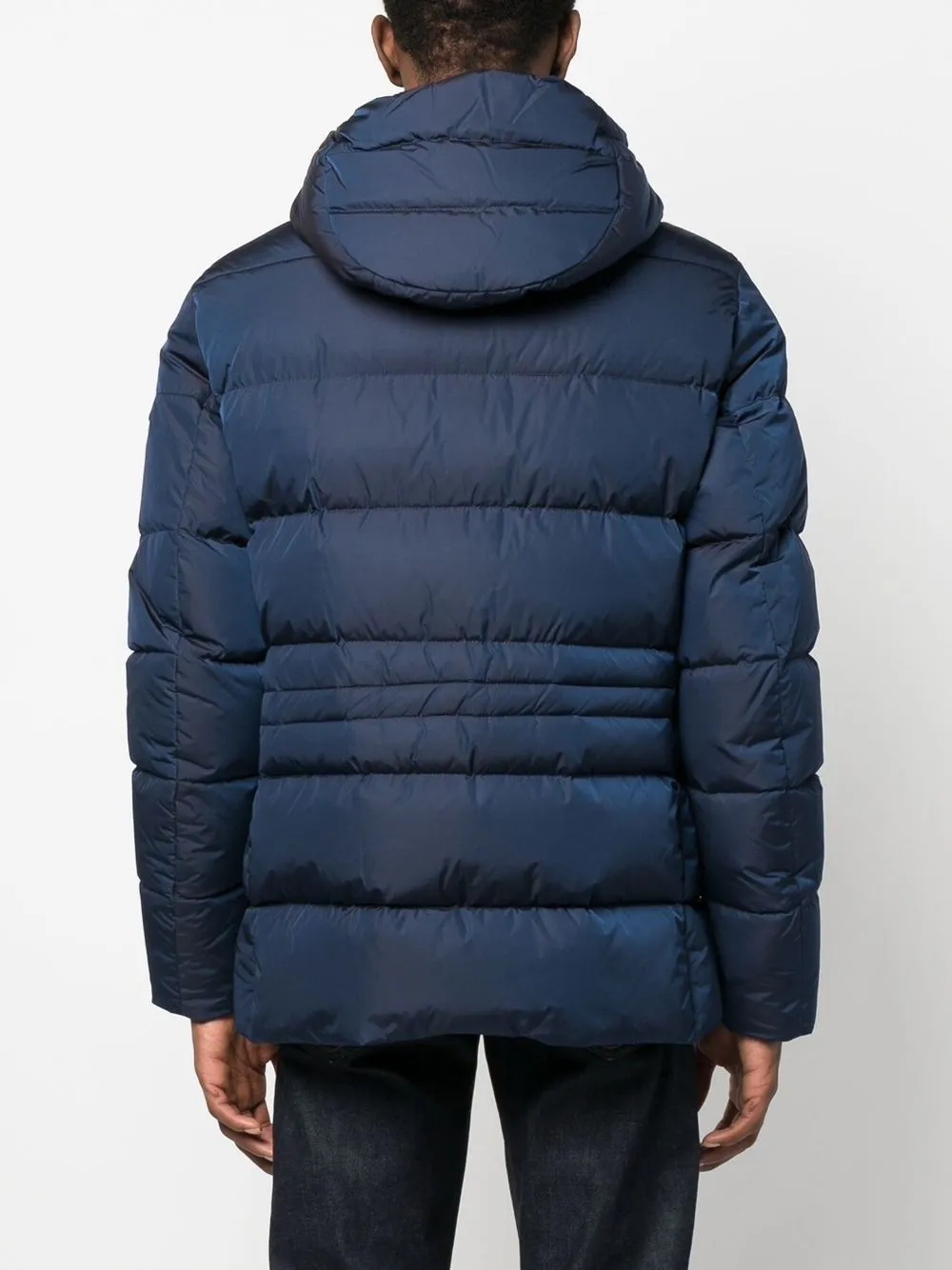 Moorer Button-down Padded Jacket In Blue