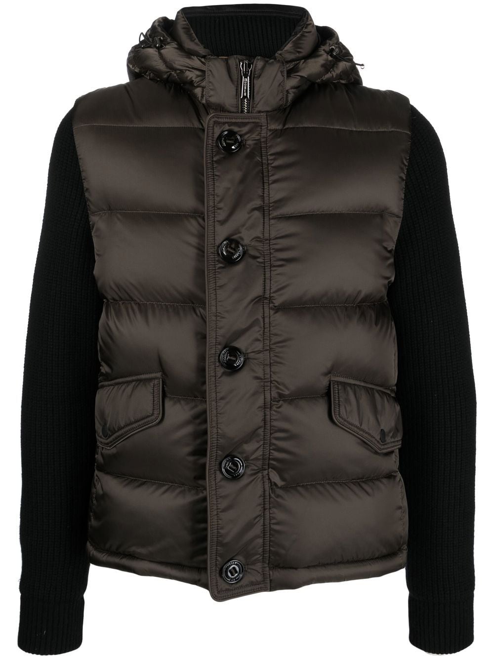 

Moorer knit sleeves padded jacket - Green