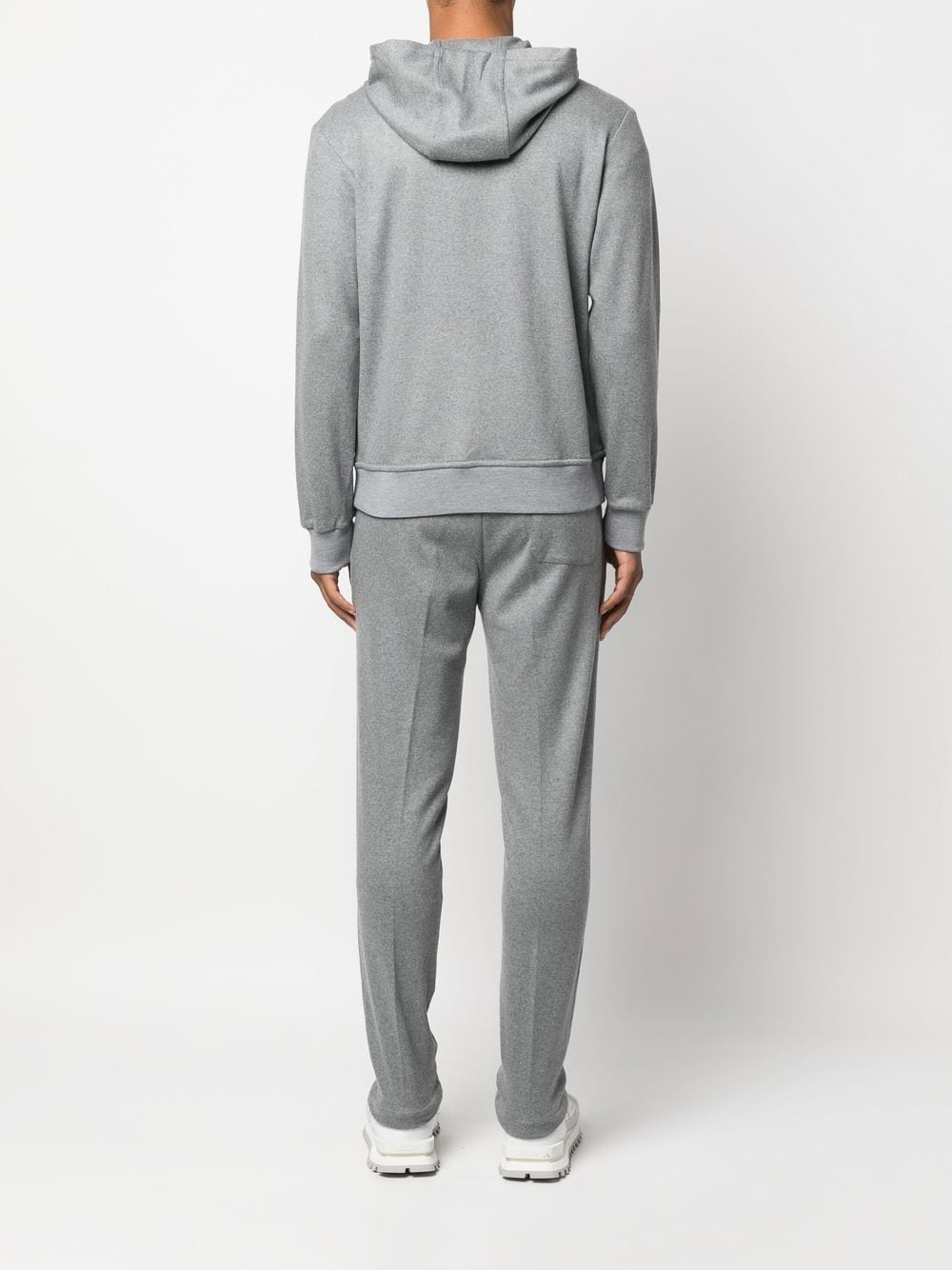 Shop Moorer Virgin Wool Hooded Track Suit In Grey