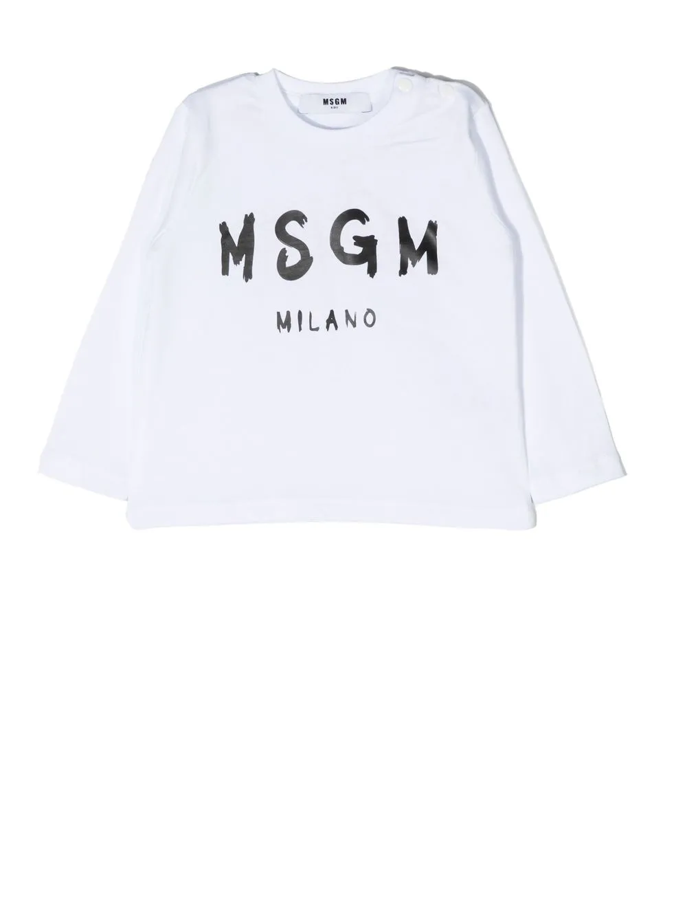 

MSGM Kids playera manga larga con logo estampado - Blanco