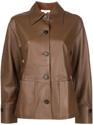 Vince leather outlet trench