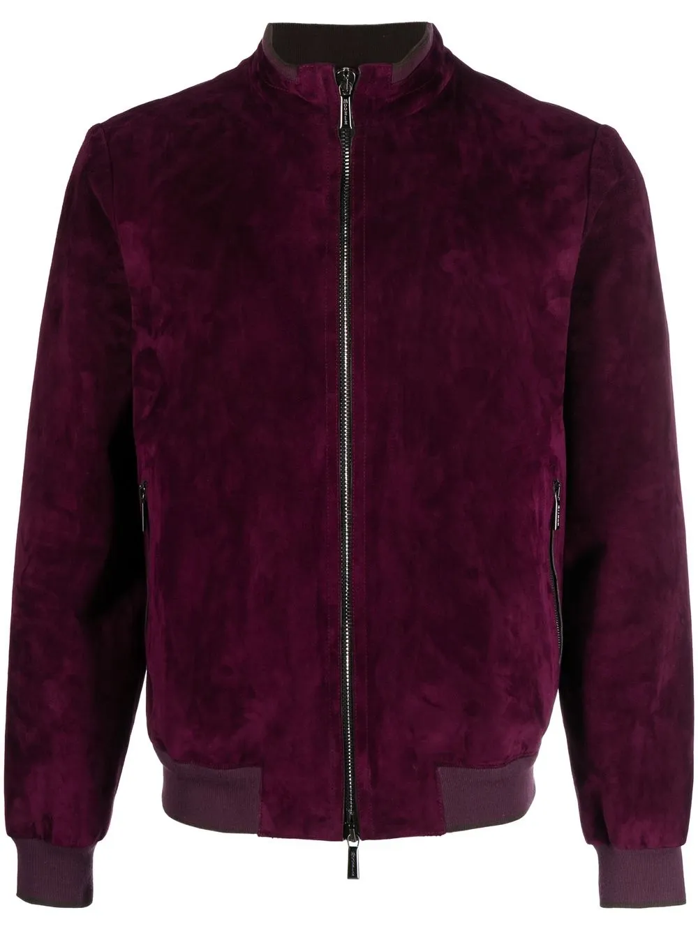 

Moorer zip-up suede bomber jacket - Pink