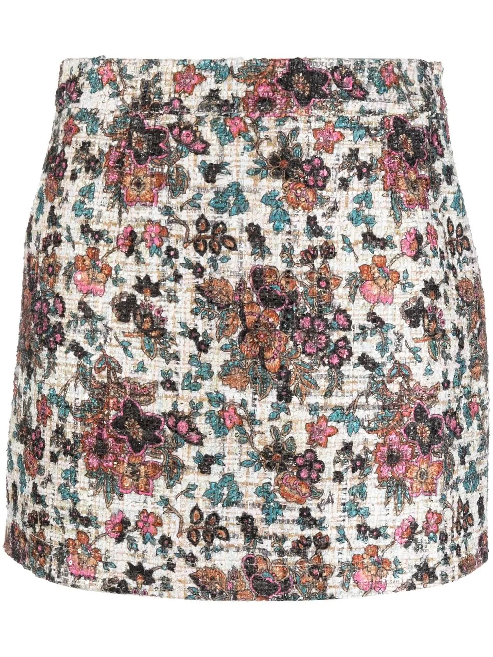 

LIU JO A-line fine-knit floral mini skirt - White