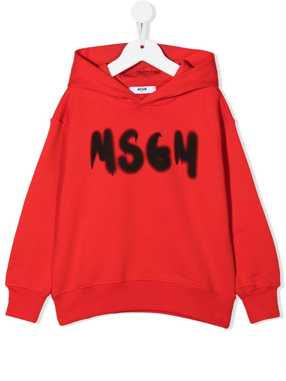 MSGM Kids logo-print pullover hoodie - Red