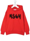 MSGM Kids logo-print pullover hoodie - Red