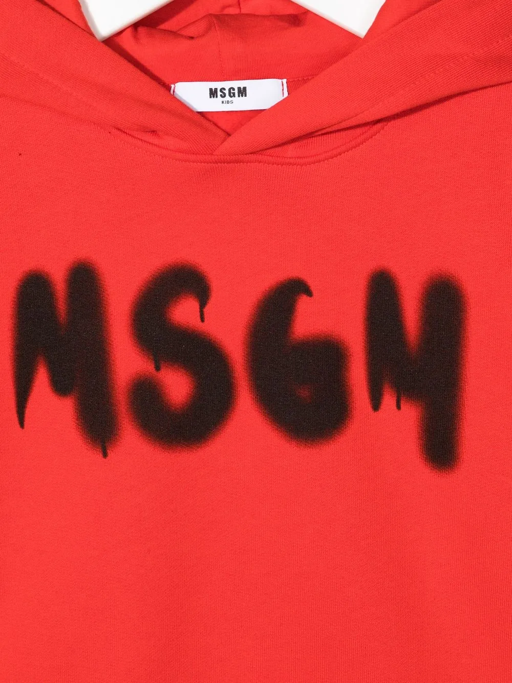  Msgm Kids Hoodie Mit Logo Print   Rot 