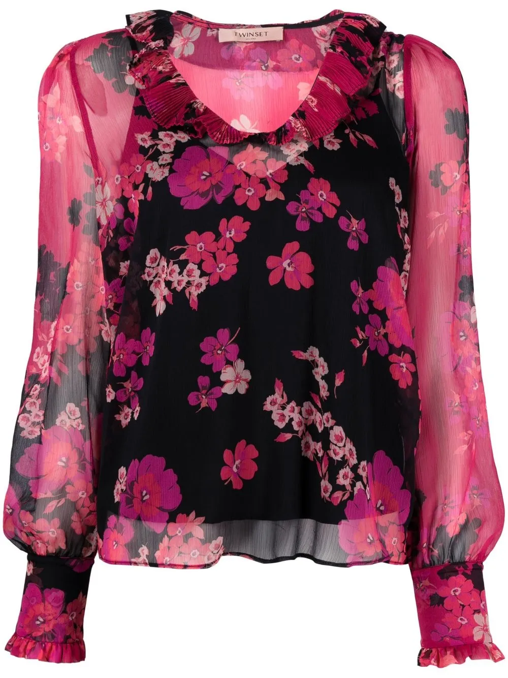 

TWINSET blusa con estampado floral - Negro