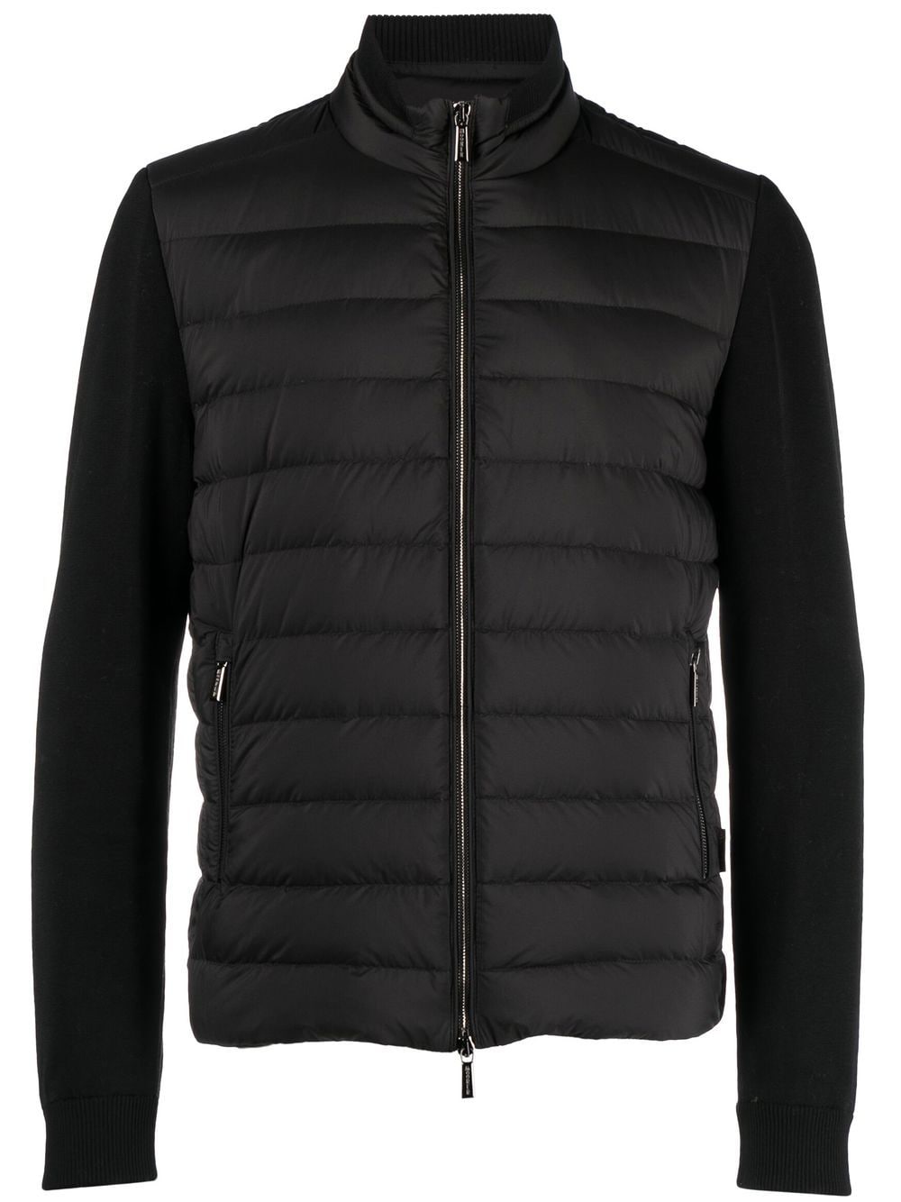 Moorer padded zip-up down gilet – Black