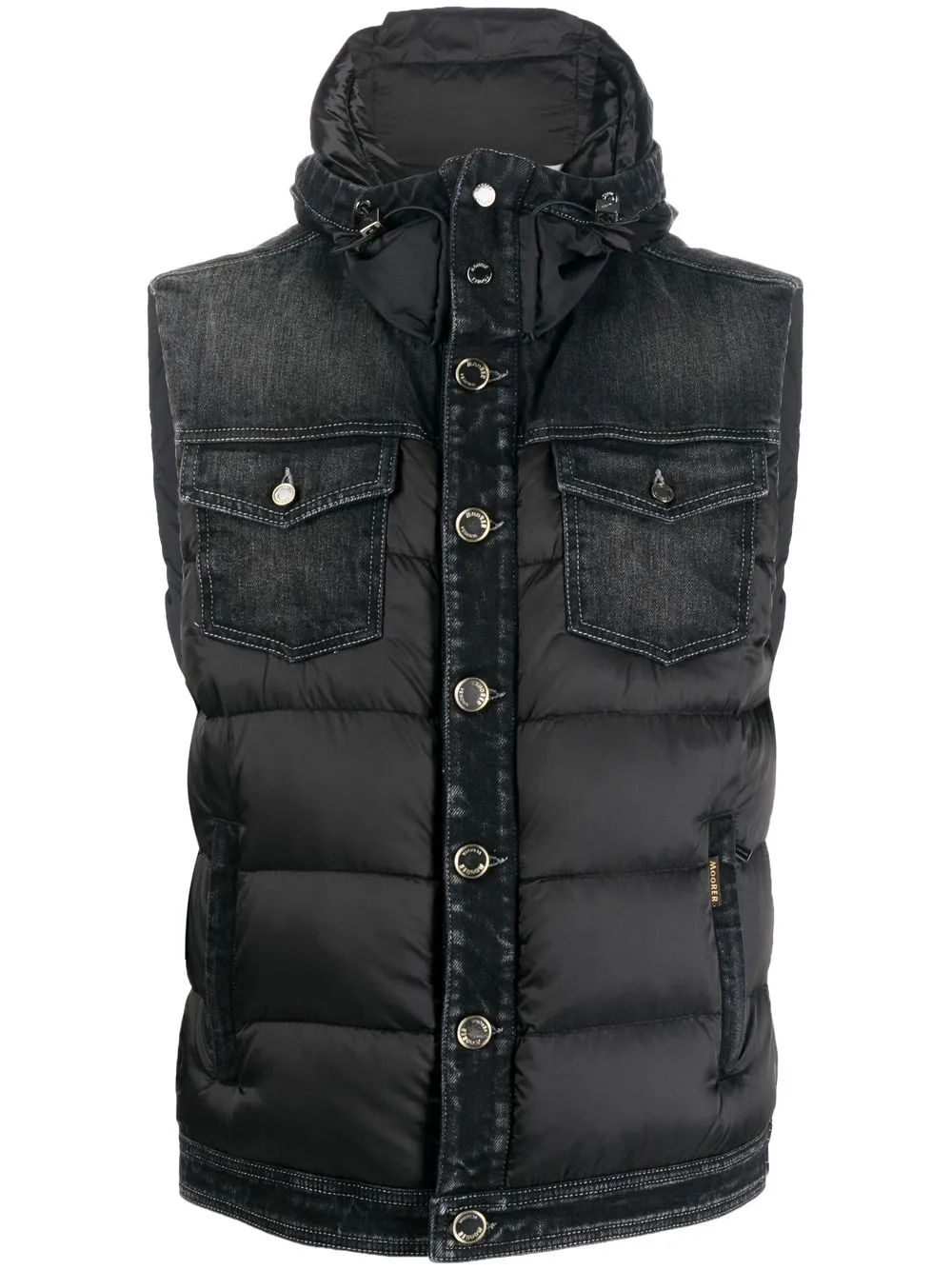 

Moorer hooded padded gilet - Black