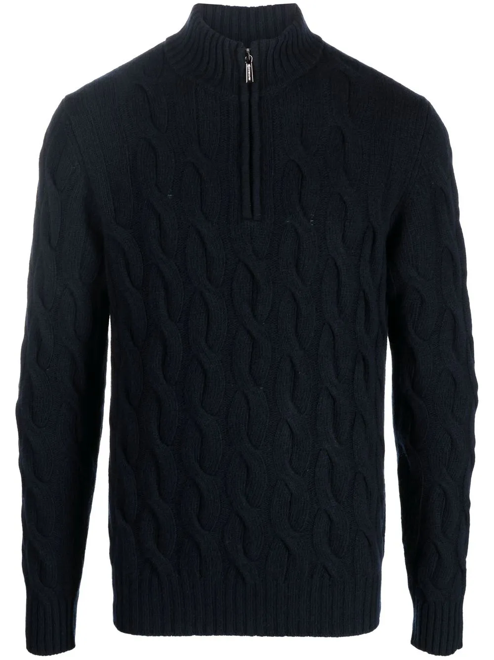 

Moorer cable-knit zip-up jumper - Blue