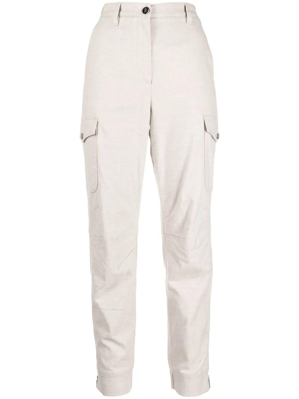 

Moorer pantalones slim con tiro alto - Neutro