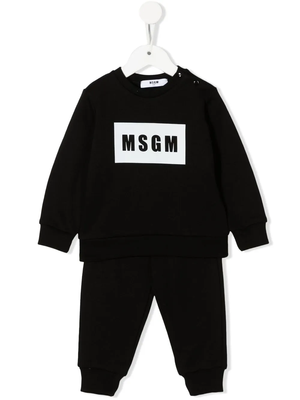 

MSGM Kids traje deportivo con logo estampado - Negro