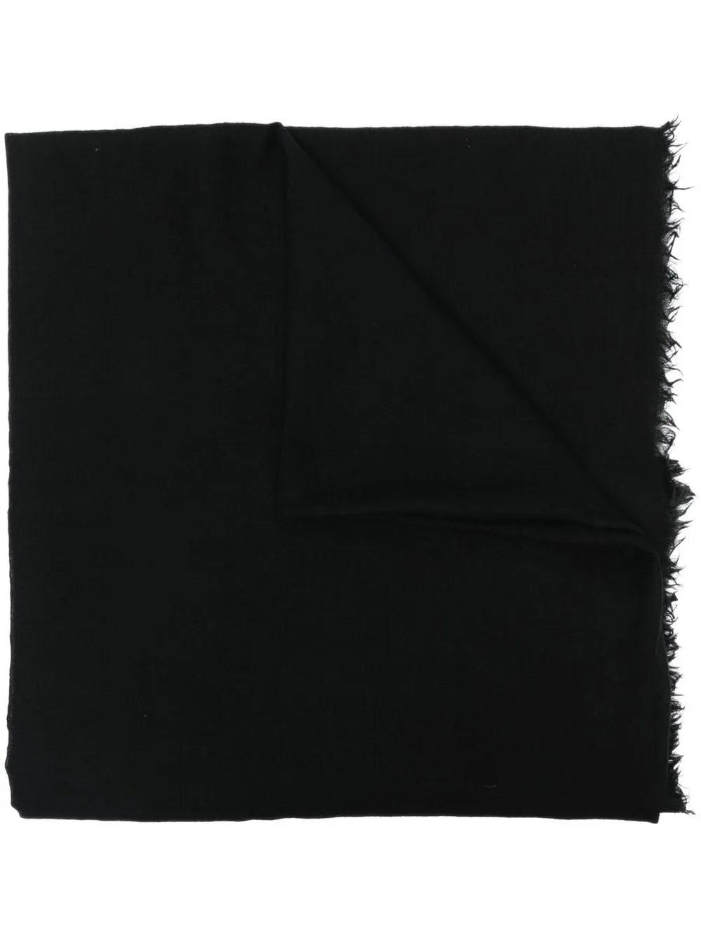 

Rick Owens mascada con bordes deshilachados - Negro