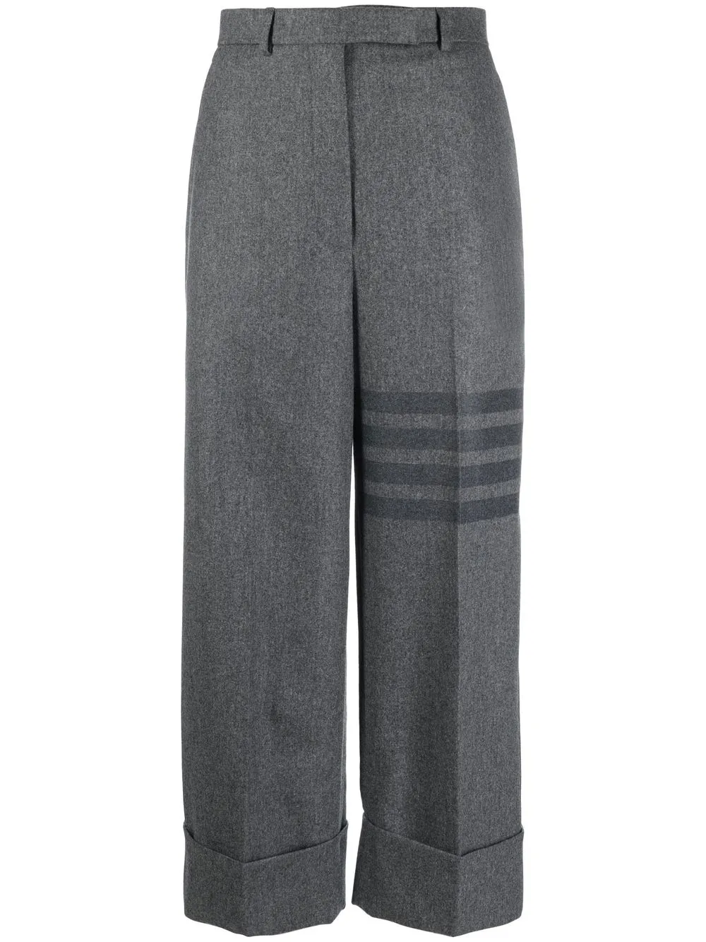 

Thom Browne 4 Bar-stripe straight-leg flannel trousers - Grey