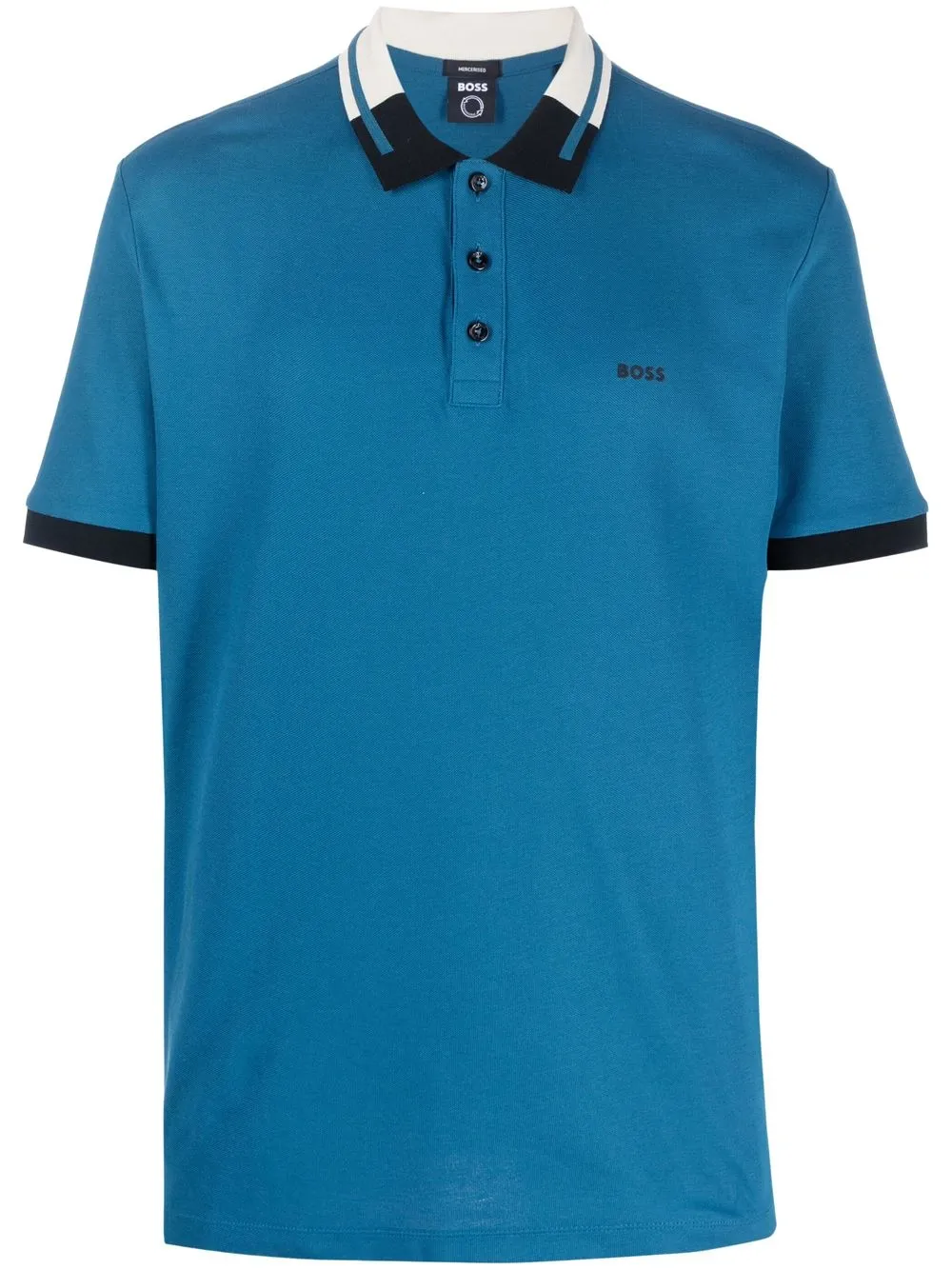 

HUGO embroidered-logo short-sleeved polo shirt - Blue