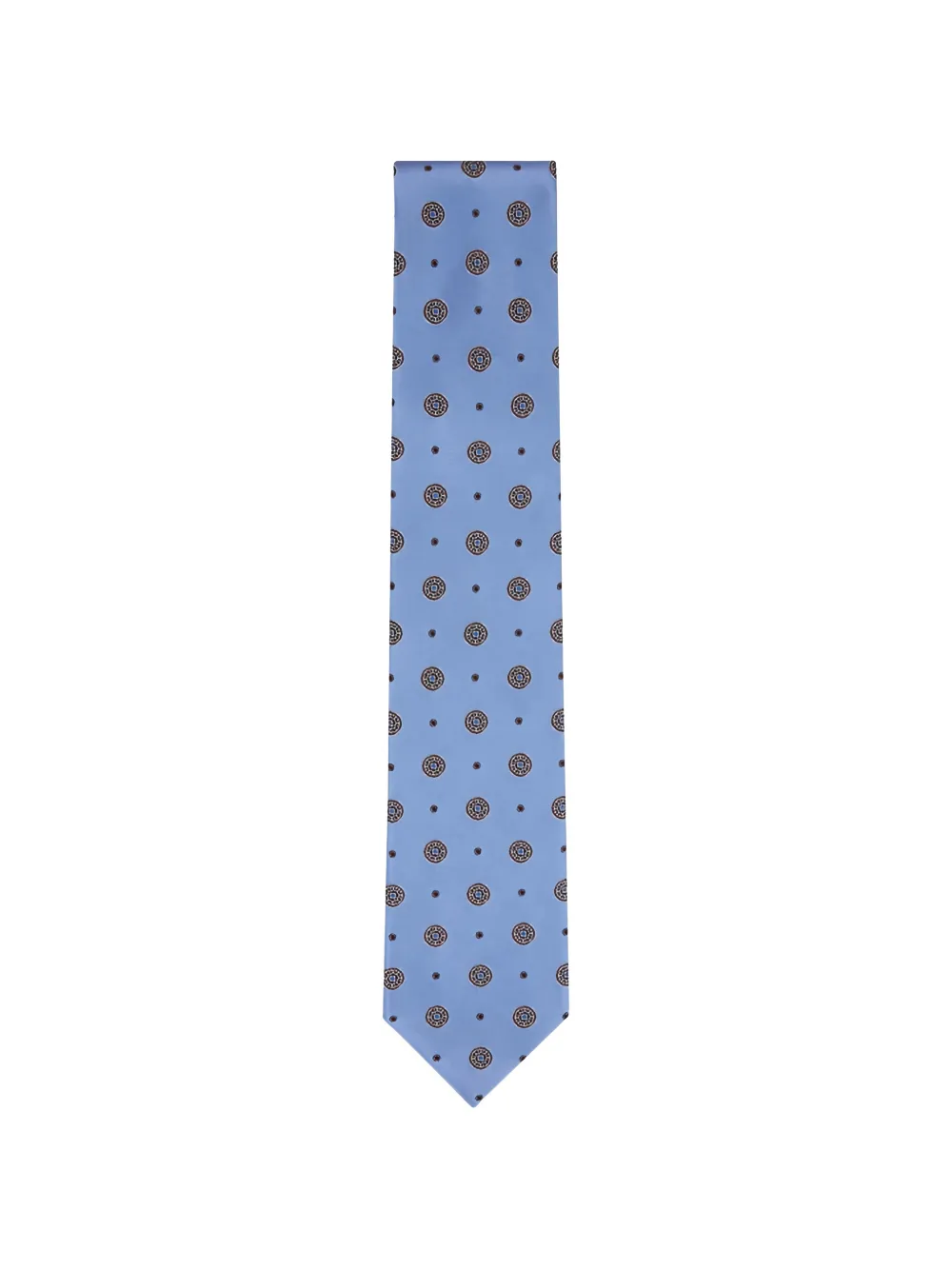 Zegna geometric-print silk tie Blauw