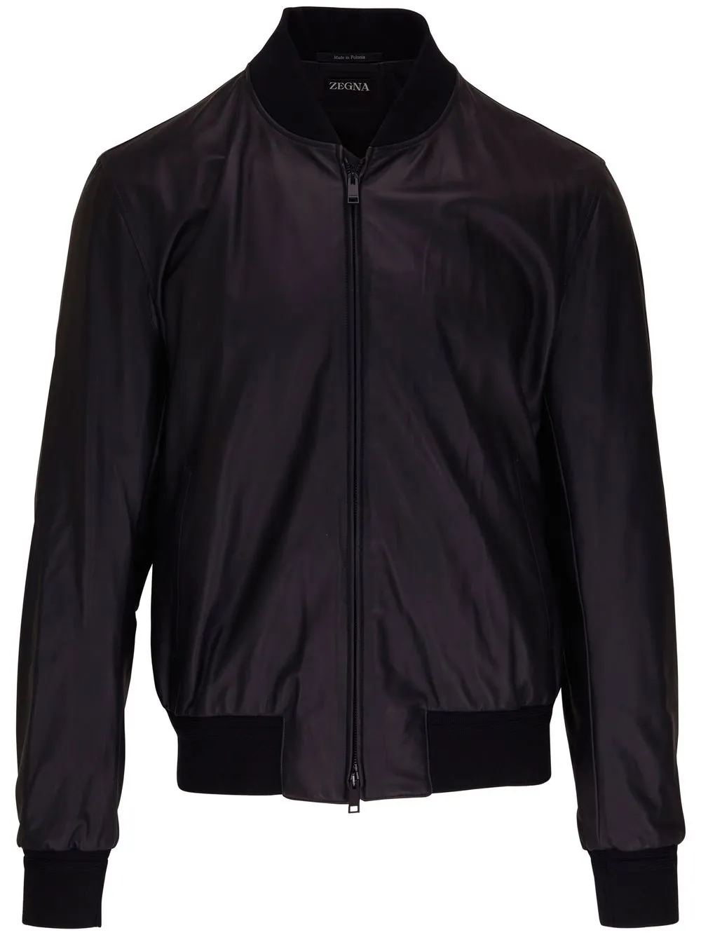 

Zegna leather bomber jacket - Black