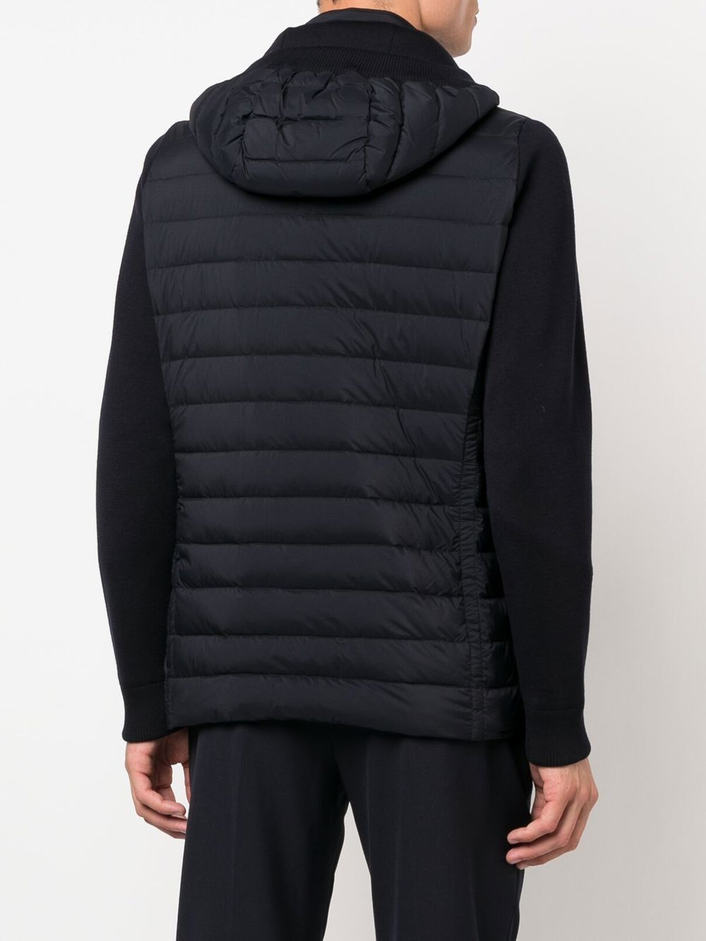 Shop Moorer Massino-s3z Quilted Knitted-mix Jacket In Blue