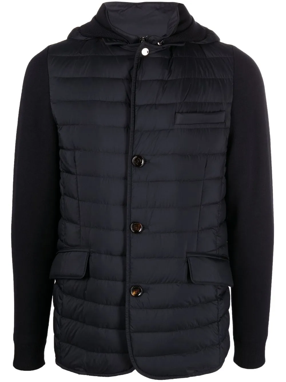 Moorer Massino-S3Z quilted knitted-mix jacket | Blue | Image 1
