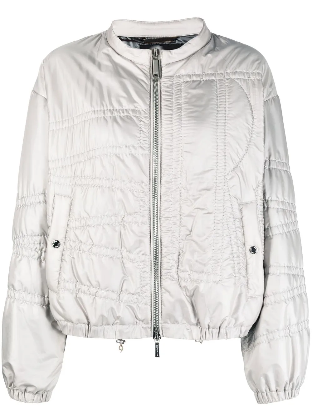 

Moorer panelled puffer zip-up jacket - Grey
