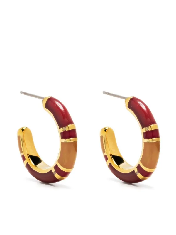 Orecchino a cerchio con logo Rosso Farfetch Accessori Gioielli Orecchini 