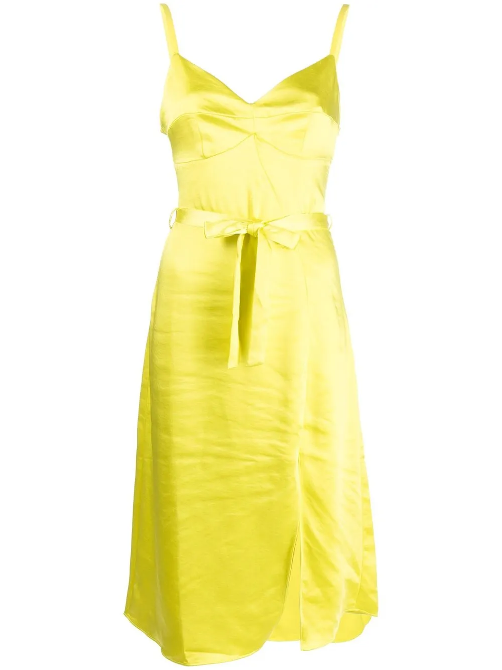 

Murmur vestido midi sin mangas con cierre de moño - Amarillo