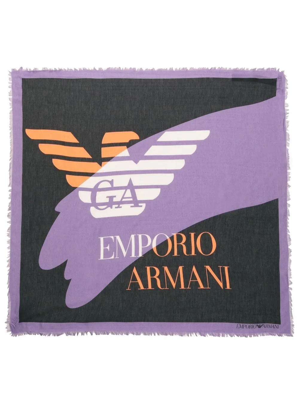 

Emporio Armani mascada con logo estampado - Morado