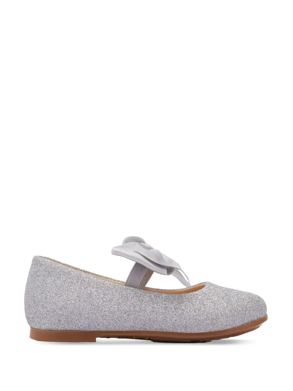 Tulleen Bow-detail Ballerina Shoes In Silver