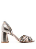 Sarah Chofakian Yoko 75mm striped sandals - Metallic