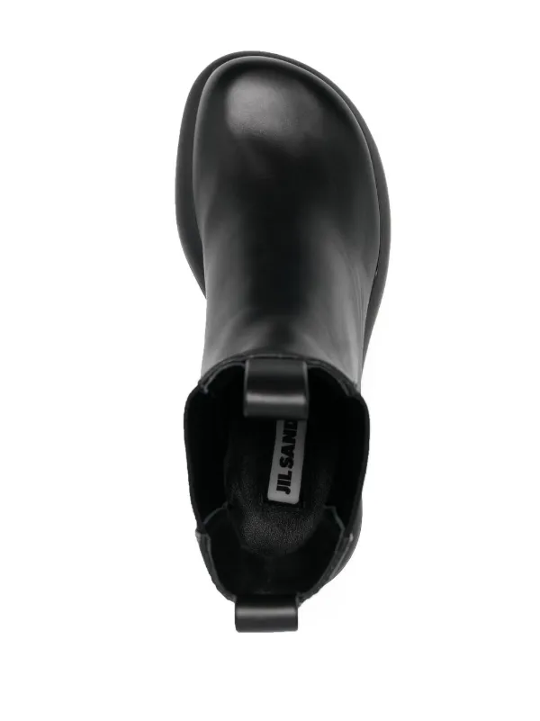 Jil Sander レザー チェルシーブーツ | ブラック | FARFETCH JP