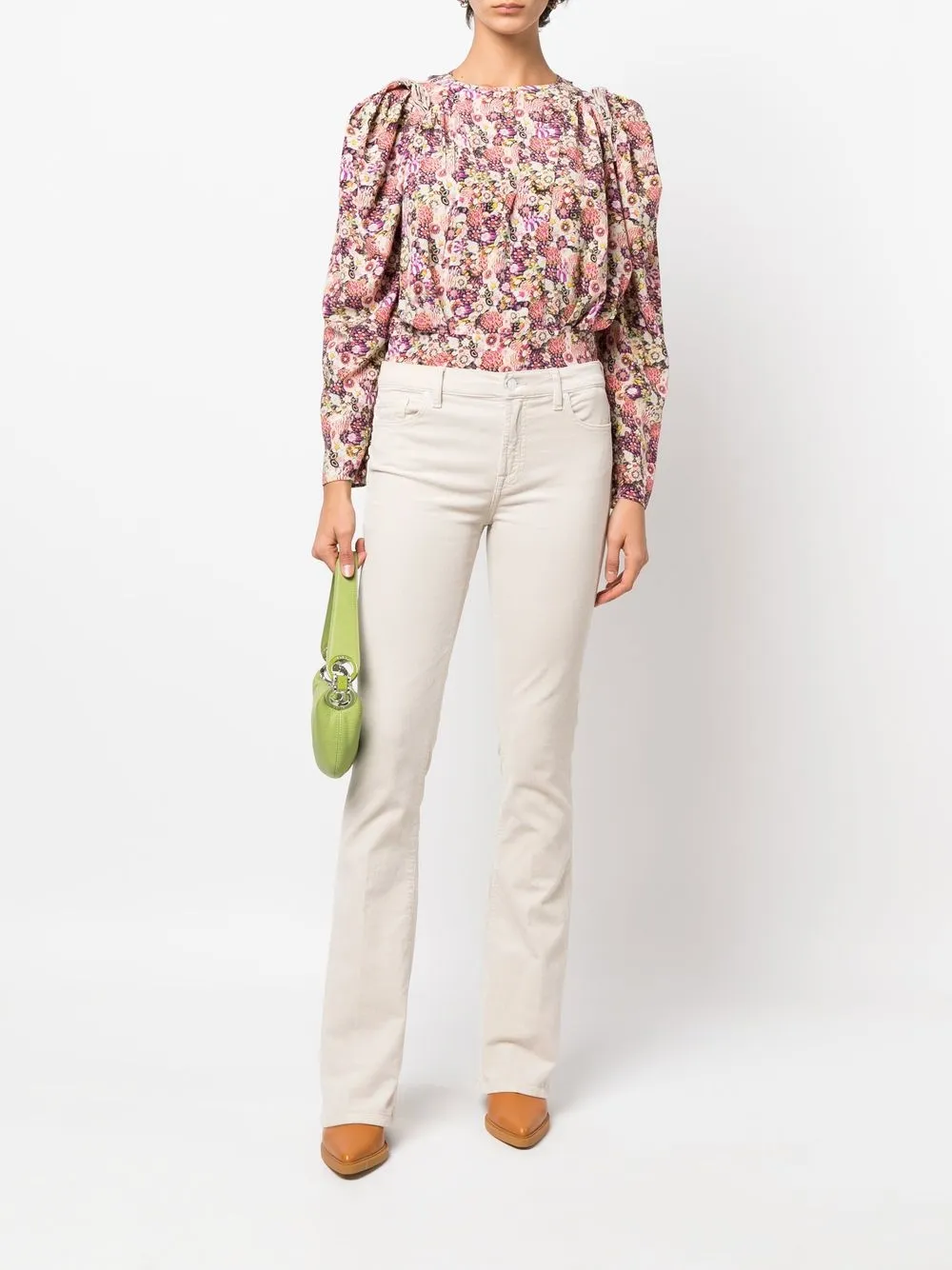 7 For All Mankind Ribfluwelen broek - Beige