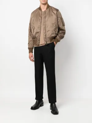 美品】Valentino ブラウン レザーボンバージャケット 52サイズ