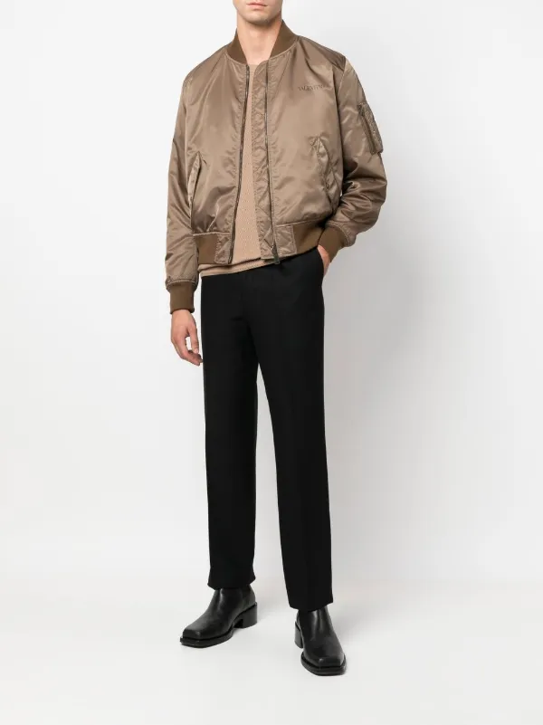 Valentino Garavani logo-print Leather Jacket - Farfetch