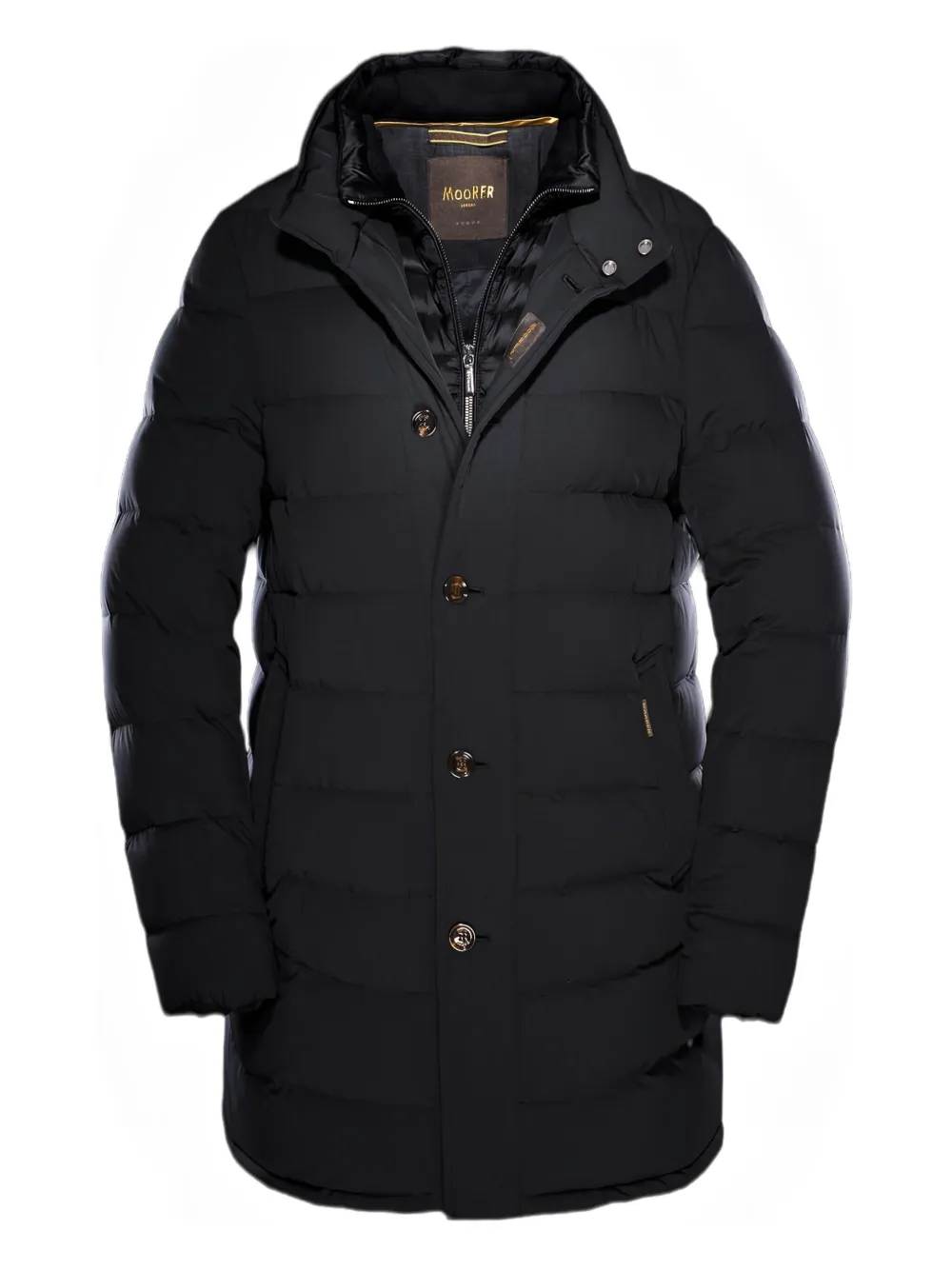 Moorer Piumino con design a strati - Nero