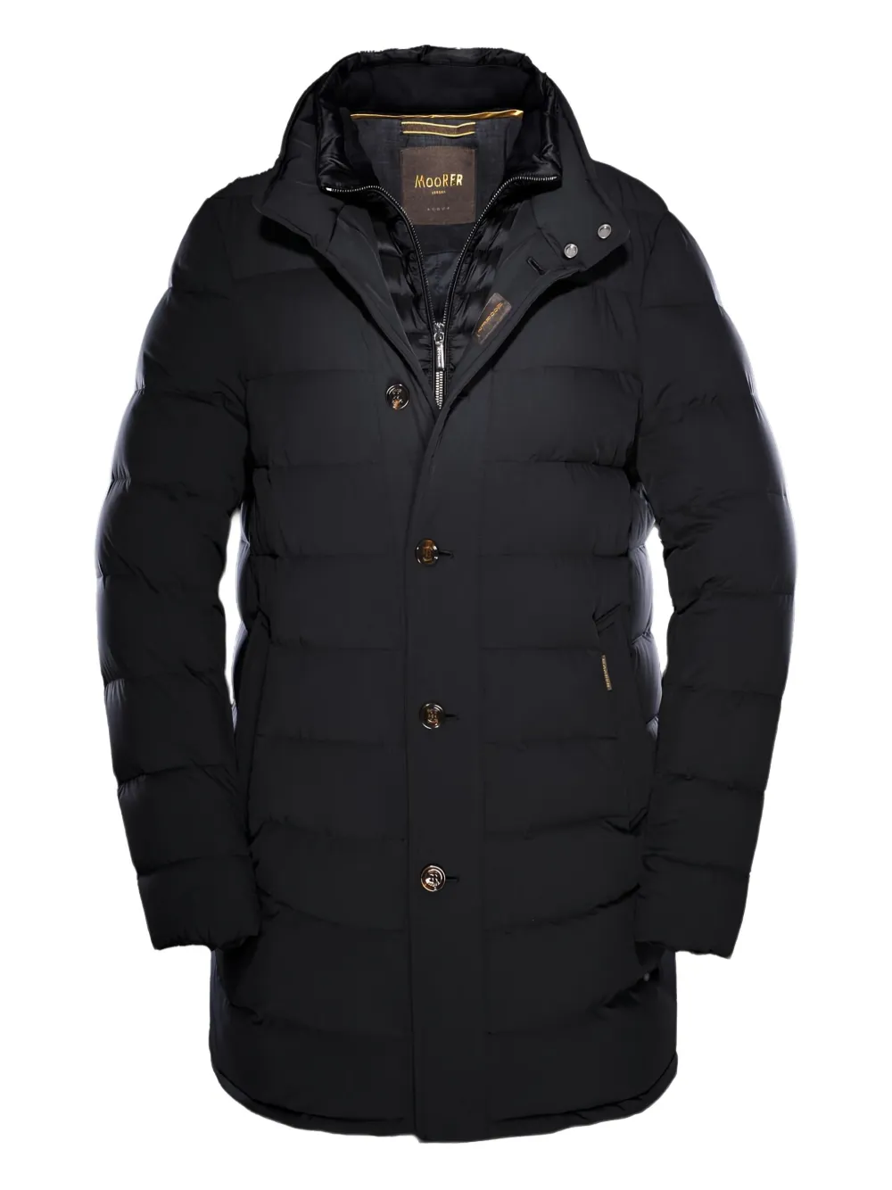 Moorer Calegari-KN layered down-padded coat | Black | Image 1