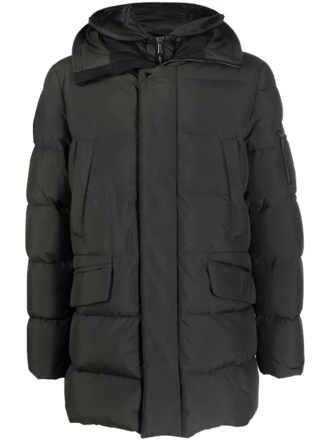 zip-up padded down jacket
