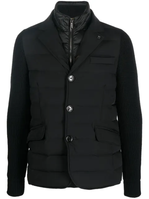 Moorer button-up padded down jacket