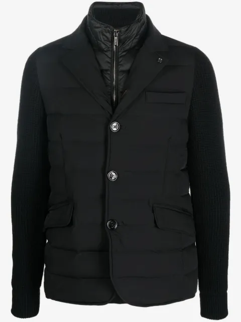 Moorer button-up padded down jacket