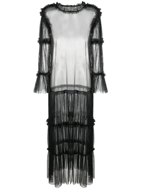 MM6 Maison Margiela blouse longue transparente à volants