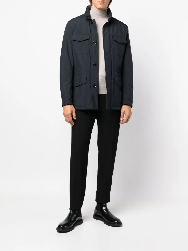 Moorer button-fastening long-sleeve Jacket | Blue | FARFETCH