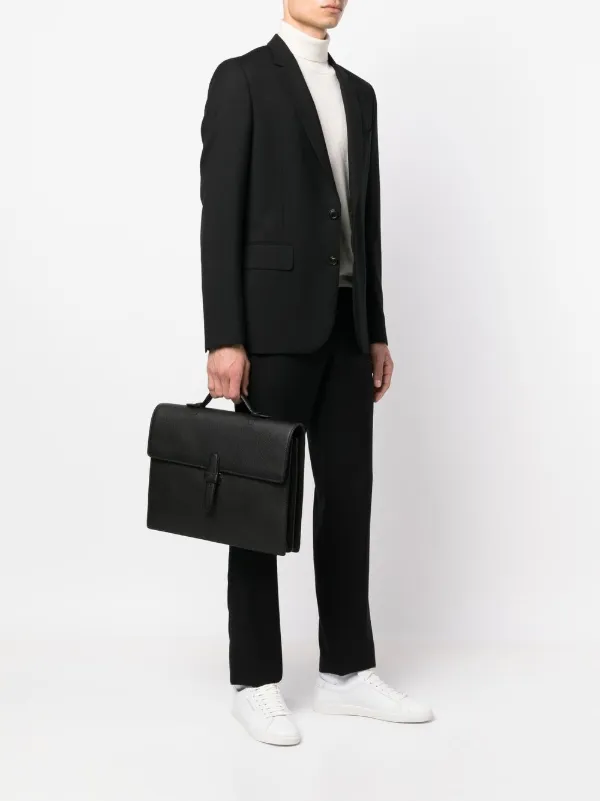 美品 希少 Ｂrioni ブリオーニ オーストリッチ ビジネスバック 緑系 