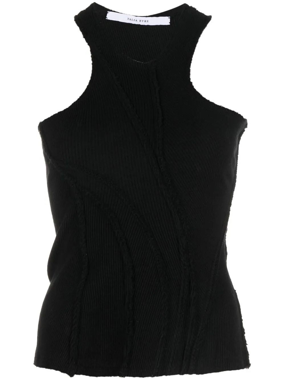 rib-knit halterneck tank top