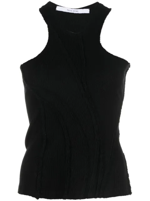Talia Byre top de canalé con cuello halter