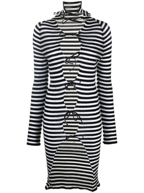 A. ROEGE HOVE striped front-tie mini dress